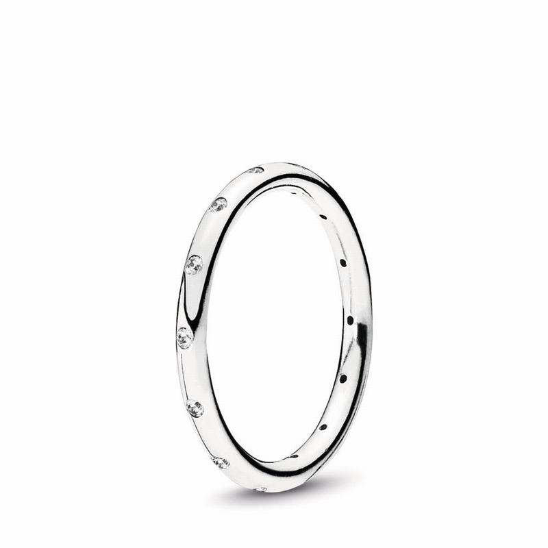 Pandora Simple Sparkling Band Stackable Ring - Sterling Silver/Cubic Zirconia - Canada | ZQ6918KP